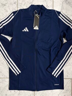 Adidas Men Tiro 23 League Training Zip Up Jacket Size Small Navy. Front Pockets
